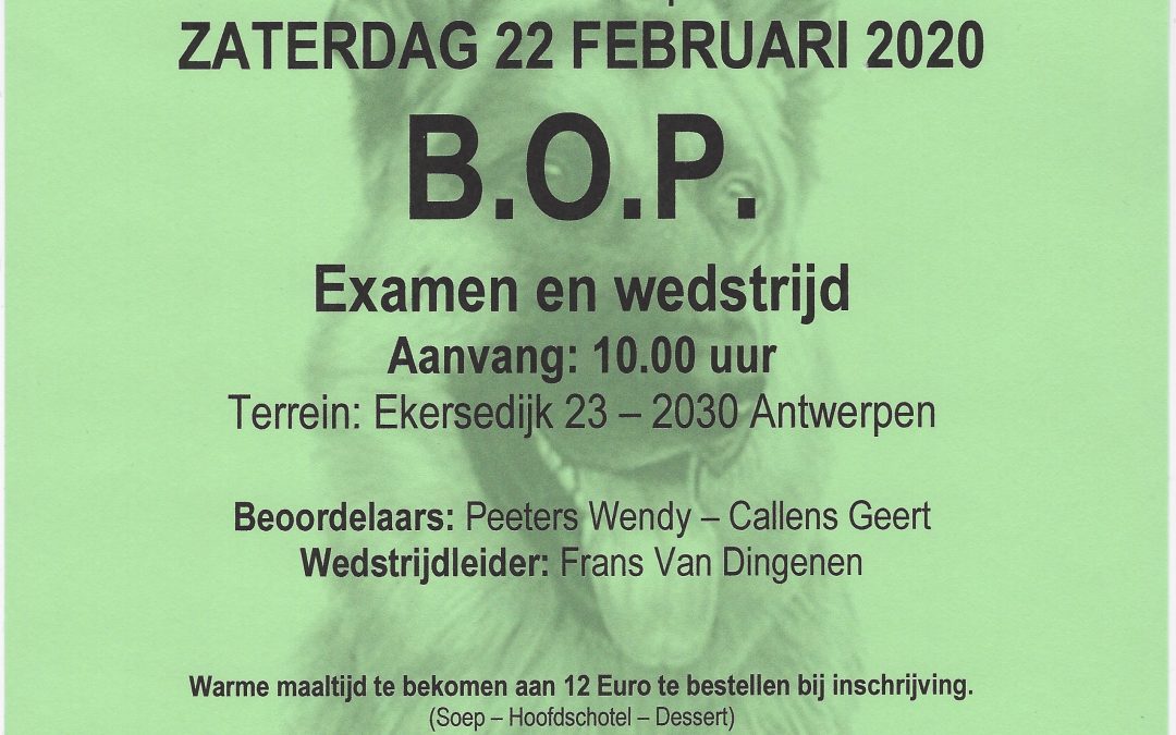 18/12/2021 B.O.P. examen/wedstrijd in Antwerpen